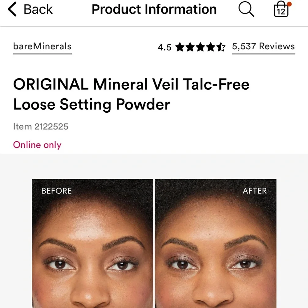 NEW bareMinerals Original Mineral Veil Loose Setting Powder in Tinted Tan Deep